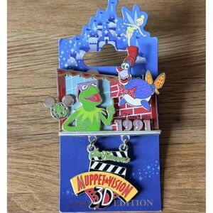 Disney Pin Muppet Vision 3D Dangle Kermit Waldo 35 Magical Milestones LE 2500